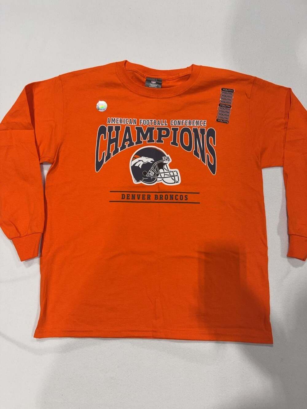 NFL Team Apparel Denver Broncos AFC Champions Long Sleeve T-Shirt Youth Large